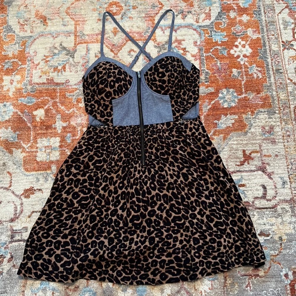 Material Girl Cheetah & Denim Dress
